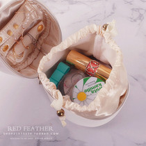 Lanko portable rice white small number round Phnom Penh minimalist makeup bag Jewelry Bag Zero Wallet Cute Mini Small Bag
