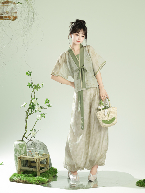 Yunjin Original【Little Jasmine】New Chinese Style Lantern Pants Tang Suit Camisole Fresh Daily Outfit Summer Edition