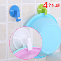 Bathroom suction cup washbasin adhesive hook toilet wall hanging washbasin rack tub rack hanging basin hook basin rack