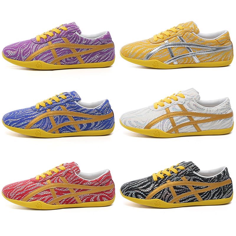 男性と女性用の子供用武道競技用シューズ、男性と女性のパフォーマンス用の特別なスポーツ太極拳シューズ、大人用のソフトソールのカラフルなトレーニングシューズ