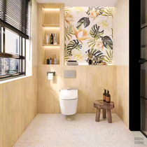 White horse retro - Japanese all - ceramic slot with wood - grain tiles of white cement milk in the toilet of Yizhen wind