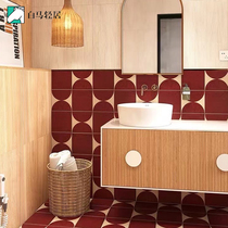 The White Horse Retro Poverty Wind 200 small flower tiles garden balcony floor tile kitchen wall tile network red tile