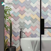 Nordic heart - shaped color tile in red toilet in the surface of the Background wall tile stereo - colored hand tile