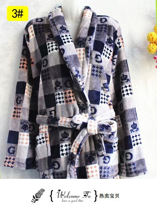 Giải phóng mặt bằng đặc biệt áo choàng nam áo choàng dày trung niên cha áo choàng flannel dịch vụ nhà phụ nữ áo choàng san hô áo ngủ đẹp