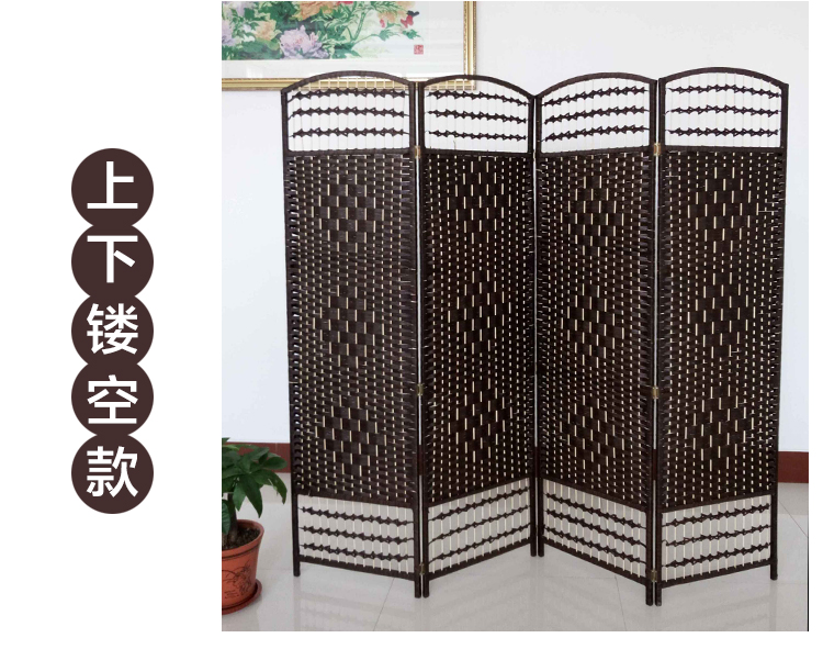 Handmade rơm màn hình mây gỗ gấp màn hình vách ngăn hiên thời trang văn phòng sân vườn mô hình tùy chỉnh đặc biệt - Màn hình / Cửa sổ giá vách ngăn gỗ sồi