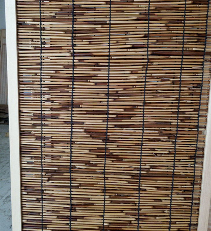 ширма 芦苇帘子酒店咖啡厅松木屏风半透光屏风餐厅酒店屏风折屏屏风隔断