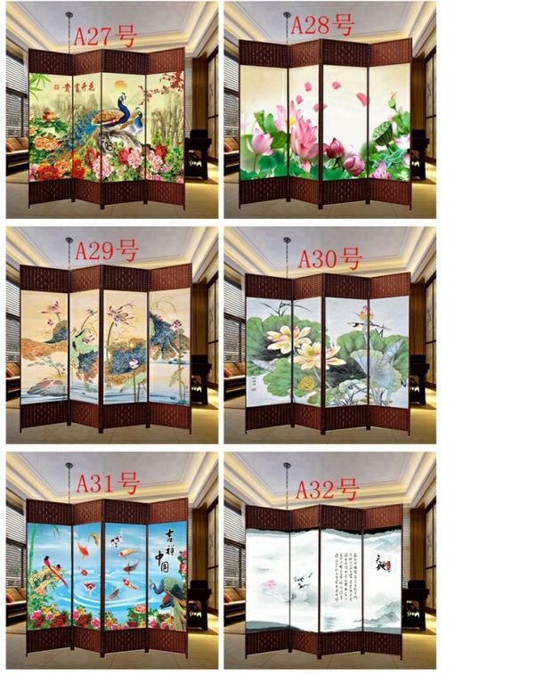 Màn hình phân vùng thời trang gỗ rắn màn hình vải không thấm nước màn hình phòng khách hiên phòng ngủ Trung Quốc hiện đại tối giản màn hình gấp - Màn hình / Cửa sổ vách trang trí phòng thờ