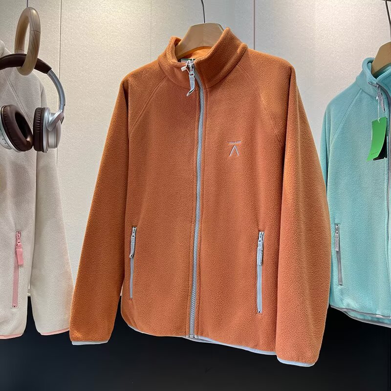 Factory Order Autumn and Winter Double-Sided Fleece Jacket for Women, Soft and Cozy Stand-Up Collar Fleece Cardigan, Warm Fleece Jacket for Men