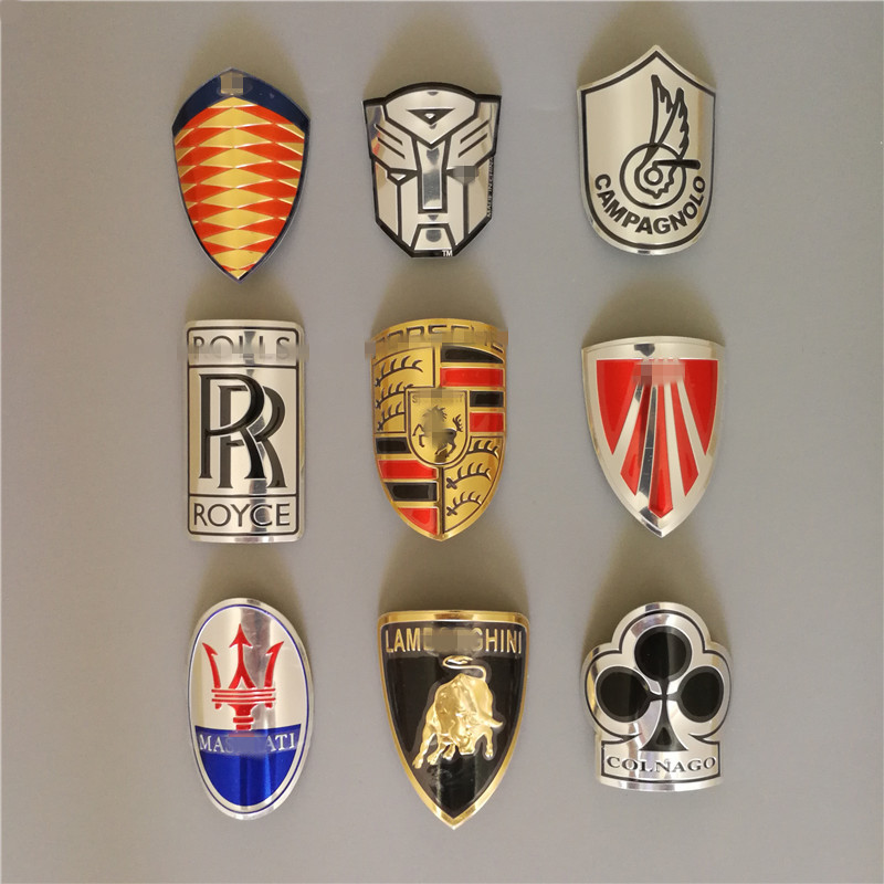 Bicycle mountain bike head tube standard accessories waterproof soft metal logo modified decorative bicycle aluminum alloy stickers