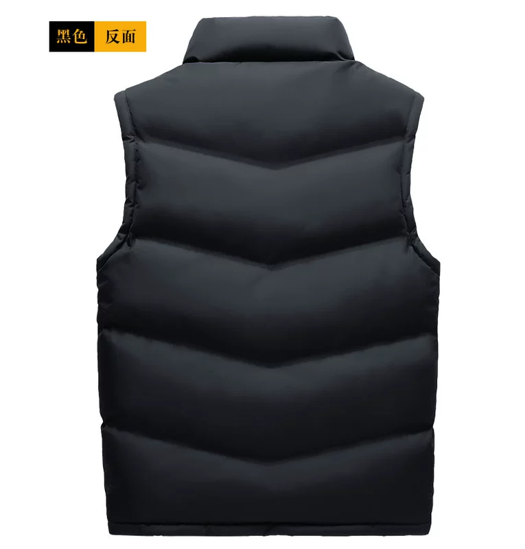 Bố mặc vest mùa đông cộng với áo nhung dày ấm áp áo vest nam trung niên vest nam trung niên