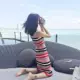 Mùa hè 2018 mới bó sát váy đầm đầm không tay váy dài nhóm túi hông đan mảnh váy dài váy len body dài