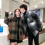 Phiên bản Hàn Quốc của cổ áo POLO lỏng lẻo cổ áo kẻ sọc dày lông ngắn áo khoác nữ mùa thu và mùa đông hoang dã Harajuku BF thủy triều mẫu áo dạ ngắn đẹp 2021