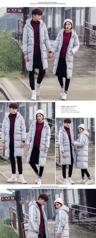 Áo chống mùa đôi nam nữ áo dài nam Hàn Quốc áo khoác cotton dày nữ xuống bông pad mùa đông học sinh áo phao béo nam nữ