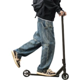 Ретро демисезонные джинсы подходит для мужчин и женщин, штаны, в американском стиле, свободный прямой крой