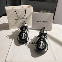 Hong Kong MACK JASTAIN REAL LEATHER OLD DADDY SHOES FEMALE THICK BOTTOM Heightened Casual Shoes Sneakers Popular 100 lap