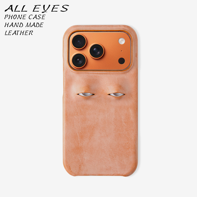 Eye-Catching White-Eye Genuine Leather Phone Case｜Authentic Handmade for All Iphonex-17 Series