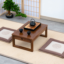 Home Floating Window Bamboo Solid Wood Small Tea Table Minima Sitting Ground Small Family Type Table Day Style Tatami Short Square Pit Table