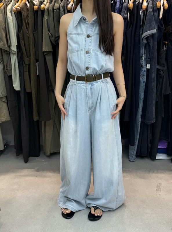 Mos 2026 Summer New Fashion Retro Sleeveless Denim Jumpsuit for Women with a Stylish Design Mos 2026 Summer New Fashion Retro Sleeveless Denim Jumpsuit for Women with a Stylish Design