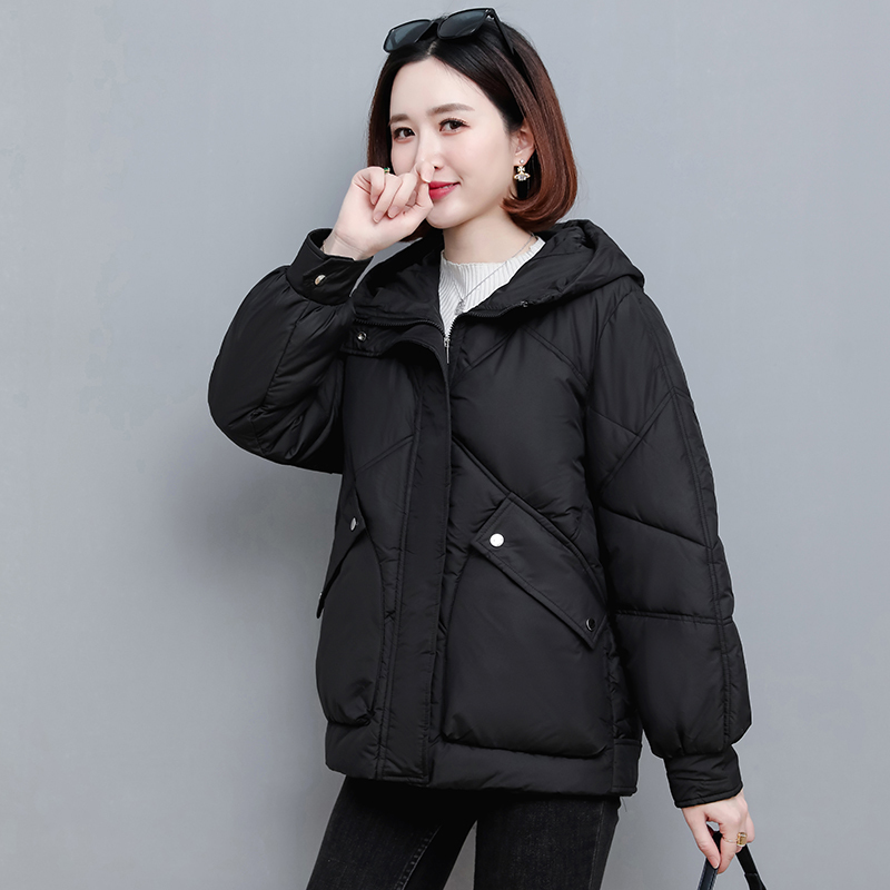 Women's Winter New Short Cotton Coat for Petite Figures, Hooded, Thickened down Cotton Padded Jacket for Outerwear