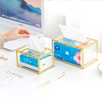  Tissue box paper pumping living room household creative cute paper sanitary remote control storage napkin paper box multi-function desktop