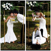 Wedding photography props golden shelf creative travel location photo studio photo props transparent font board new