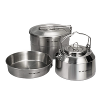 Black deer BLACKDEER original stainless steel set pot kettle outdoor wok portable camping stove kitchenware set