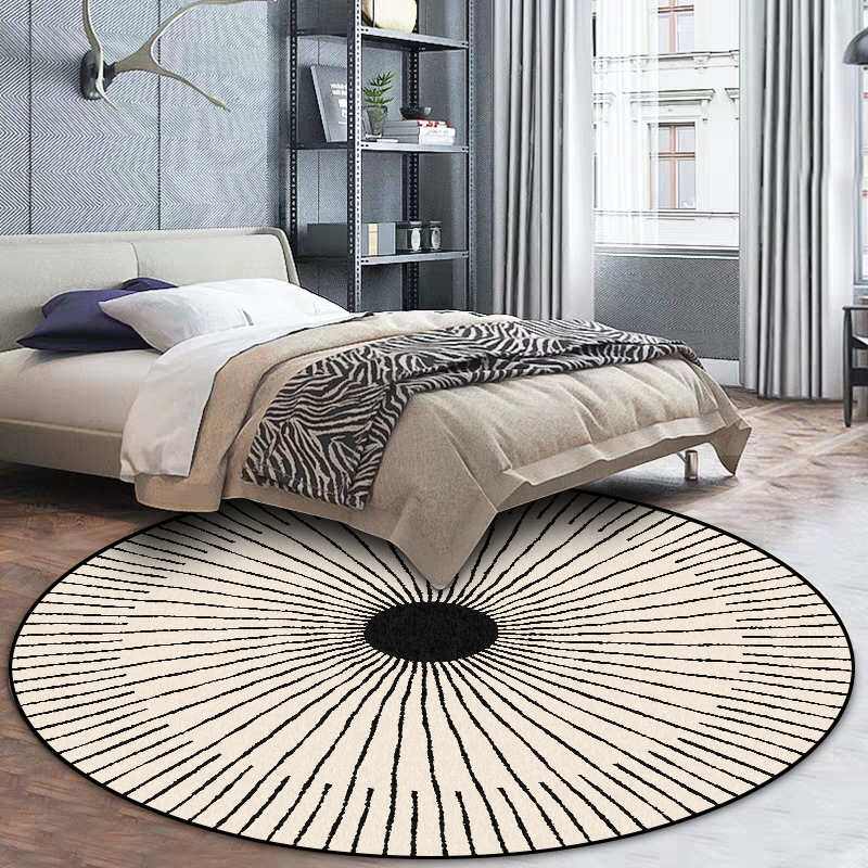 Cross-border fashion modern simply in wind black and white circle Line Bedroom Hanging Basket Chair Circular Mat
