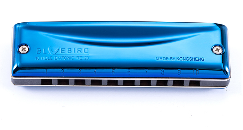 Kongsheng Bluebird Bruce 10 Hole Harmonica Người mới bắt đầu chơi nhạc cụ giới thiệu Ten Hole C Điều chỉnh màu Harmonica - Nhạc cụ phương Tây trống yamaha