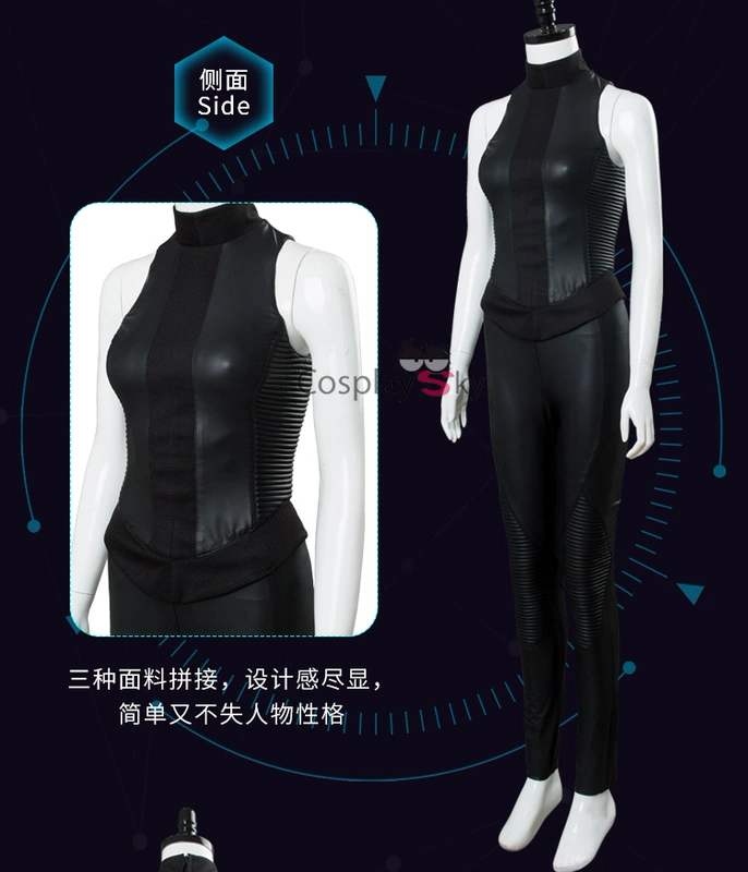 Alita: battle angel cos 铳 cùng một đoạn vest da vest quần da quần chiến đấu cosplay quần áo - Cosplay