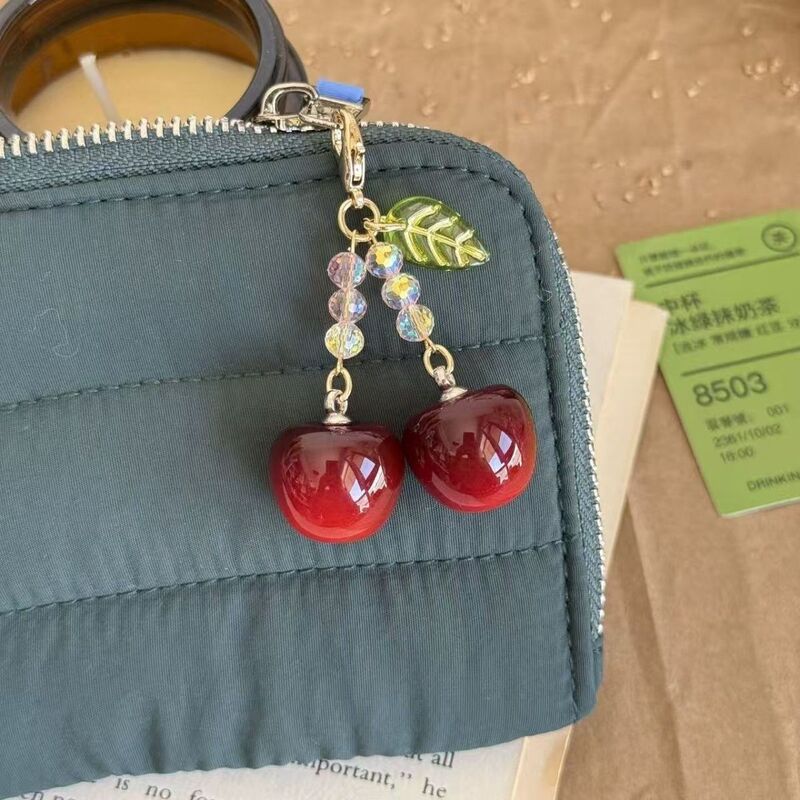 Creative Original Handmade Sweet Cherry Zipper Pull Charm Phone Chain Planner Decoration Creative Original Handmade Sweet Cherry Zipper Pull Charm Phone Chain Planner Decoration