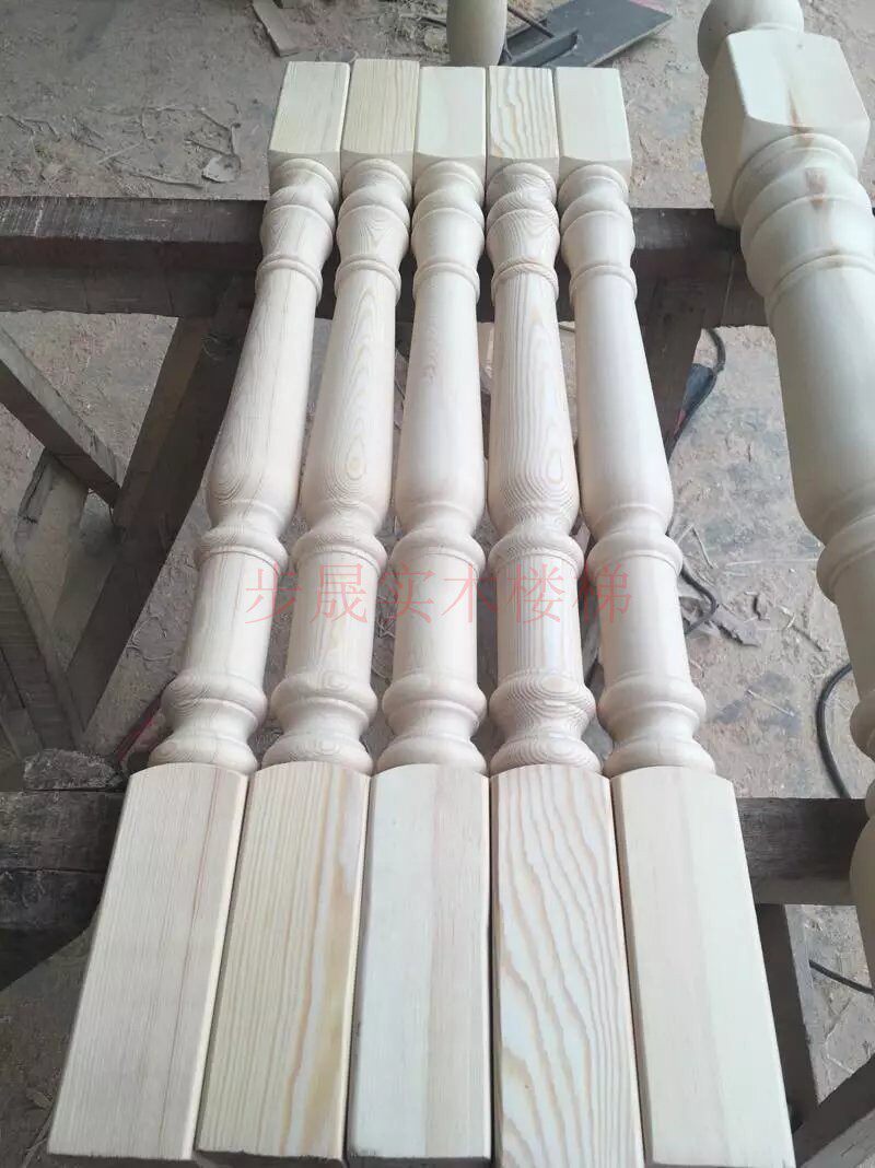 Import material such as no pine wood small column large column white stubble 1 Number of Pump type solid wood stair upright post balcony guard rail etc.
