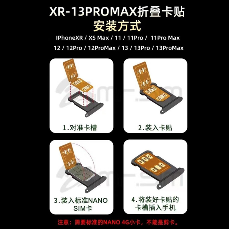 Suitable for Japanese version and US version of Apple iPhoneXR XSMAX 11PRO 12PM 13Pro 14 4G card sticker