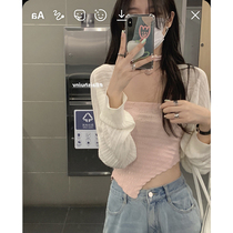 White Water White Sun Protection Knitted Cardigan Women's Summer Wish Blouse Soft Waxy Shawl Long Sleeve Short Jacket Women