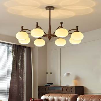 Gu Zhong's Antique-Style Wrought Iron Glass Living Room Chandelier Is a Light Luxury and Elegant Fixture for Dining Room, Bedroom, Eye-Protection, and Main Hall Lighting