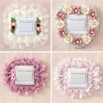 Switch cover switch sticker fabric lace switch protective cover switch board decorative plug-in board cover switch sticker