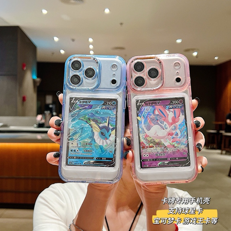64X90Mm Pokémon Card Phone Case Suitable for the New iPhone 17 Pro Max, Card-Insertable Protective Case for Apple 16 Pro, Star Card Ptcg Card Frame, Fixed Card Holder for Card Games 64X90Mm Pokémon Card Phone Case Suitable for the New iPhone 17 Pro Max, Card-Insertable Protective Case for Apple 16 Pro, Star Card Ptcg Card Frame, Fixed Card Holder for Card Games