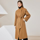 Loose casual large size French wool cape coat 2023 autumn and winter thickened double-sided wool coat women's long style