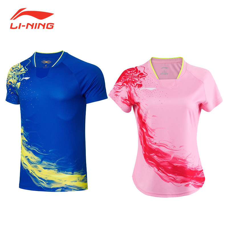Li Ning table tennis clothing national team fan version quick-drying breathable T-shirt short-sleeved AAYR363 364 men's and women's dragon clothing
