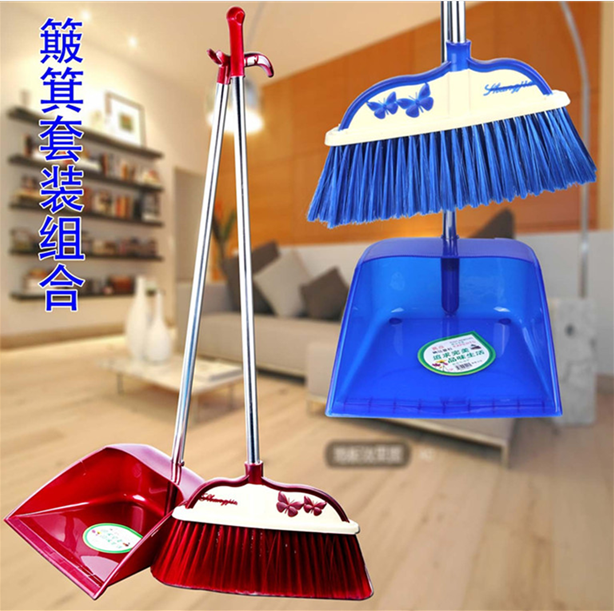 Steel pole broom dustpan set combination sweeping dustpan broom broom pinch dustpan set sweeping 2 sets