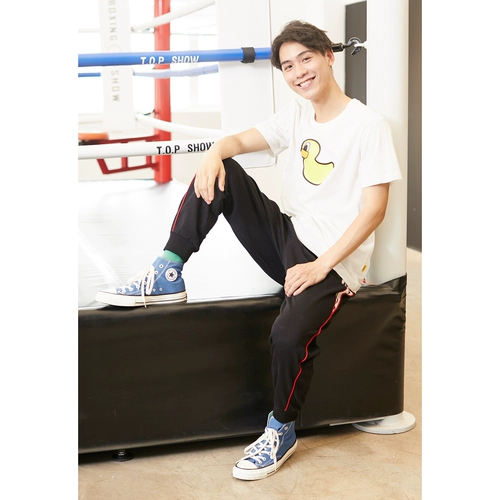 PANCOAT Футболка с коротким рукавом подходит для мужчин и женщин для влюбленных, вместительная и большая хлопковая летняя желтая утка для отдыха, официальный флагманский магазин, в корейском стиле