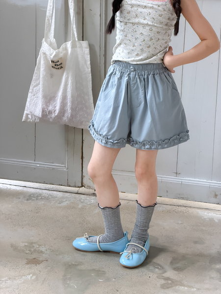 Girls' Summer Lace Cotton Shorts, Versatile and Sweet Cute Refreshing Wide-Leg Pants, Baby Five-Point Pants Trendy — 5