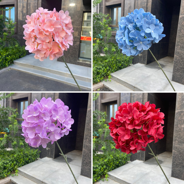 Simulated ດອກ lollipop hydrangea ດຽວຂະຫນາດໃຫຍ່ hydrangea wedding ປອມດອກເສັ້ນທາງຄູ່ມືການຈັດດອກໄມ້ wedding ຫ້ອງດໍາລົງຊີວິດສະແດງດອກໄມ້ປະດັບ