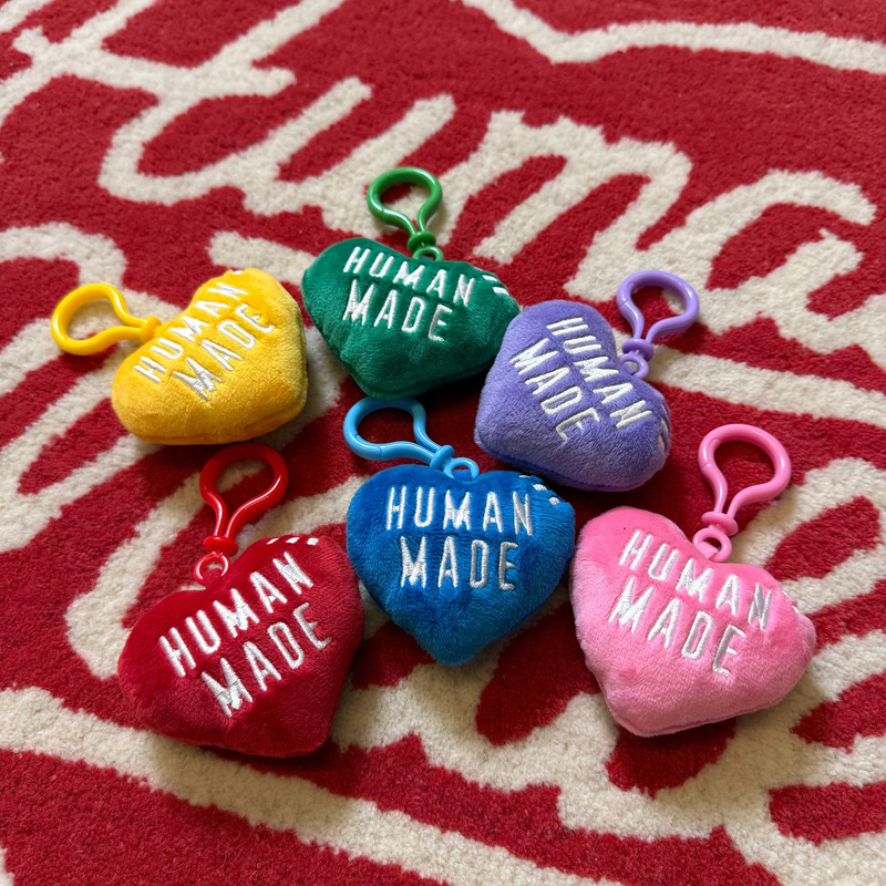 Human Made Stuffed Heart Key Letter Embroidered Heart-Shaped Plush Soft Stuffed Pendant Keychain Human Made Stuffed Heart Key Letter Embroidered Heart-Shaped Plush Soft Stuffed Pendant Keychain