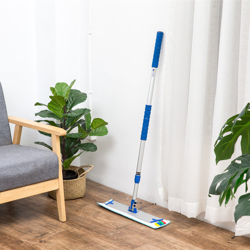 Haosimei large telescopic rod velcro microfiber mop Wooden floor mop Aluminum plate flat push dust mop