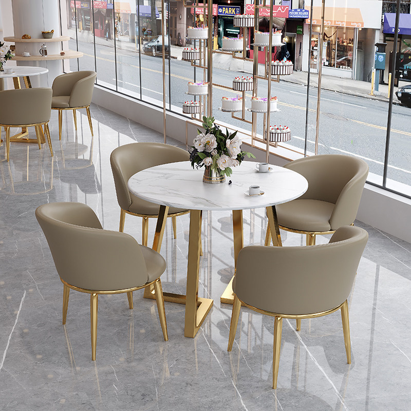 Simple negotiation reception table and chair combination office meeting guest balcony leisure small round table shop net red table light luxury