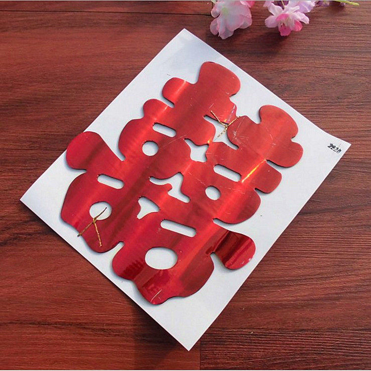 Wedding supplies wedding car glass special big red happy word stairs happy wedding room furniture decoration wedding happy word