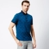 Satchi Sha Chi Men Áo thun lụa ngắn tay nam mùa hè nam giới Áo thun giản dị Lapel Slim ngắn t - Polo áo kẻ nam Polo