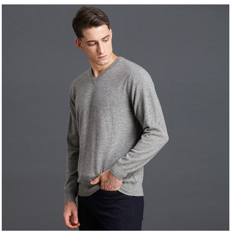 Satchi Sha Chi Nam Mùa Xuân Thanh Niên của Nam Giới Dệt Kim Slim Casual Cashmere Áo Len Nam V-Cổ