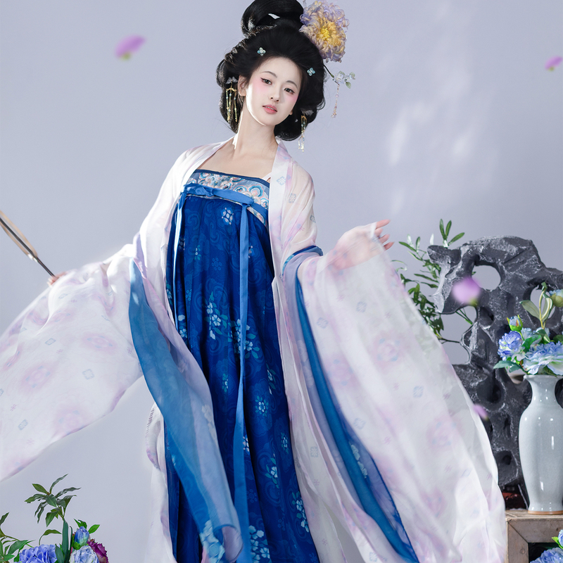 Chunli Original [Juyiren Ge] Tang Dynasty-Style Restored Embroidered Chest-Length Skirt with Large Sleeves Shirt, New Spring and Summer Hanfu Set for Women