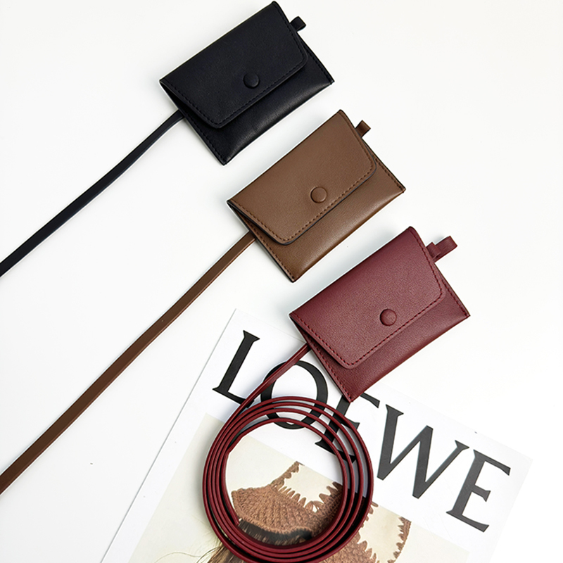 Styling Tool Mini First-Layer Cowhide Fashionable Multi-Purpose Waist Bag Envelope Bag Card Holder Coin Purse ins Style Bag